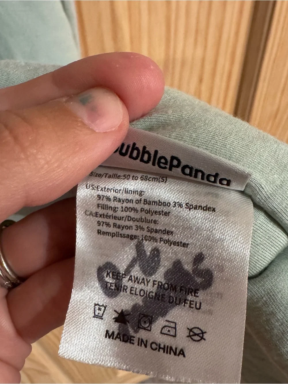 BubblePanda Baby Sleep Sack Sage Green 2.5 TOG Bamboo‎ Rayon Size Small 50-68cm